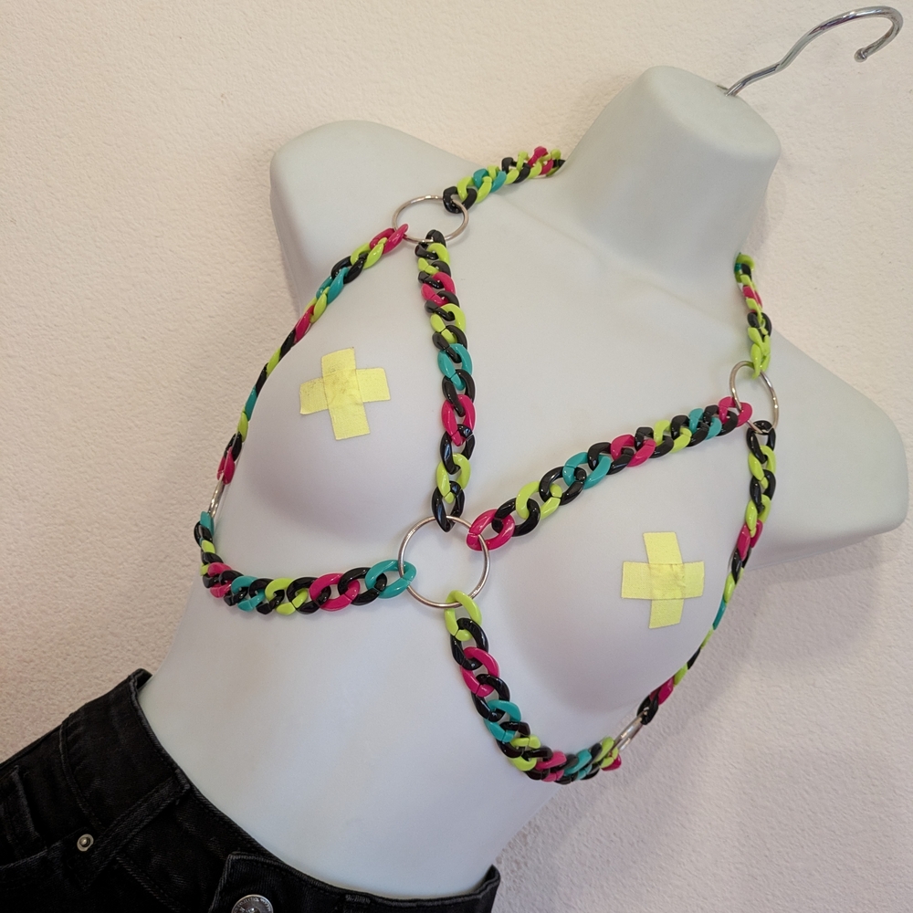 Vibrant Multicolor Chain Body Harness